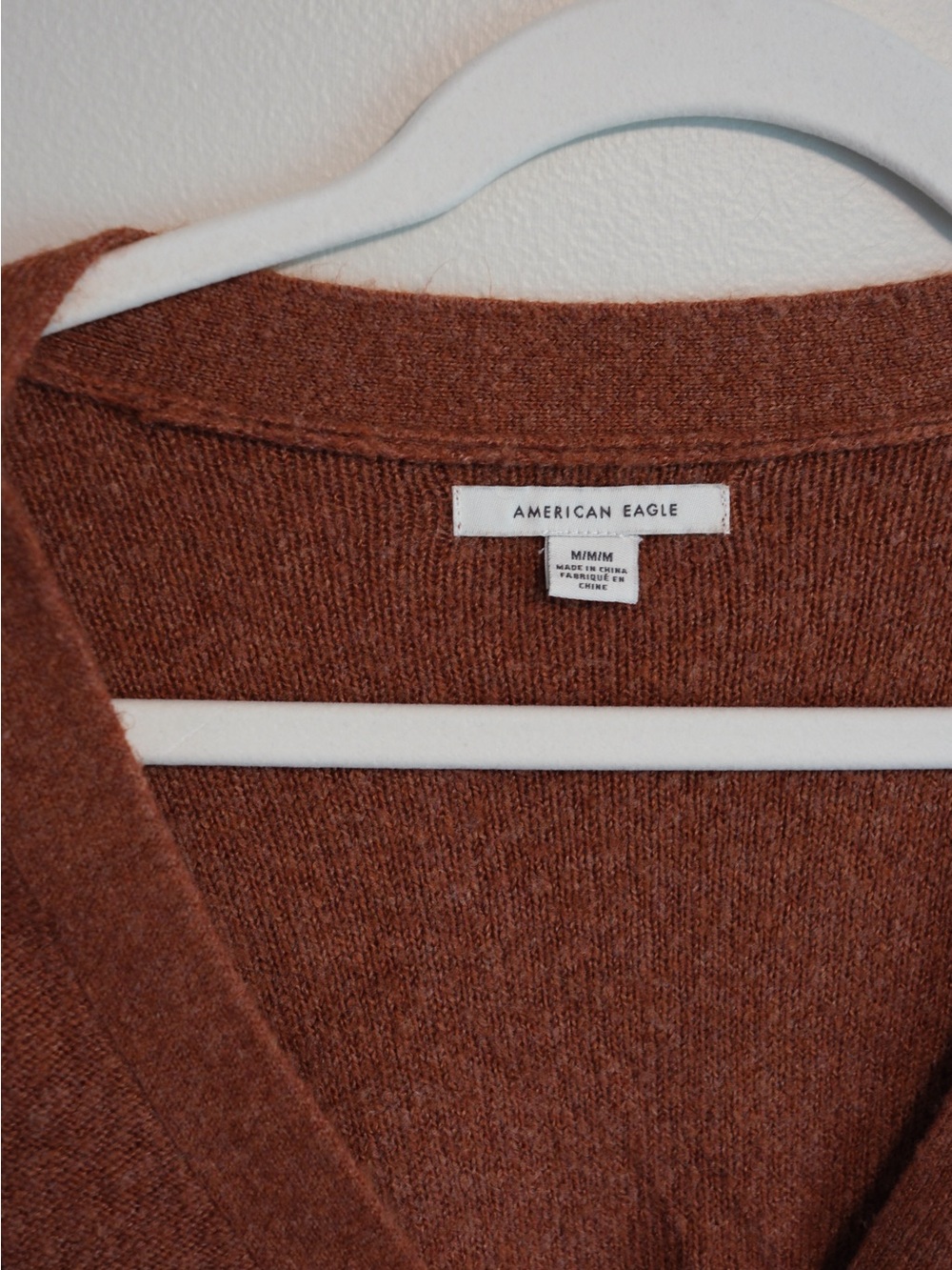 American Eagle Outfitters Cropped V-Neck Button Cardigan - Rust - Picture 4 of 4